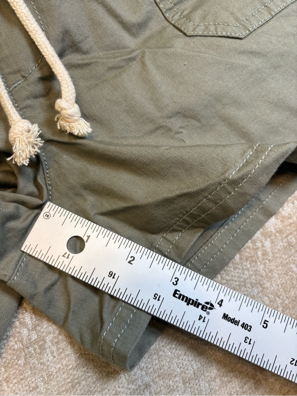 Pact Organic Cotton Woven Twill Drawstring Shorts Charcoal Gray Large Fair Trade - Picture 3 of 8